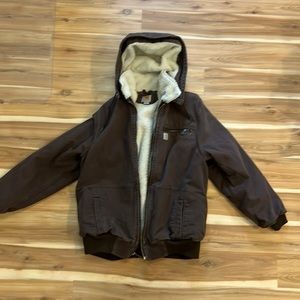 Carhartt XL brown denim jacket with Sherpa lining